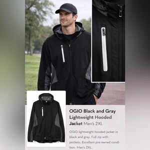 OGIO Black and Gray Lightweight Hooded Jacket